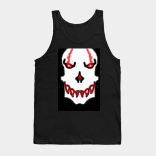 Red Blur Skull Graphic T Tank Top